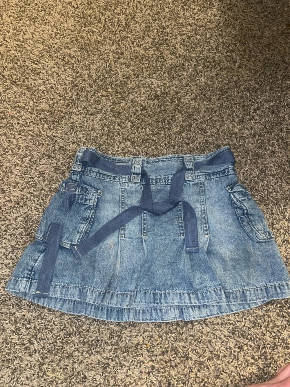 Justice Girls Light Blue Denim Skort with Navy Tie
